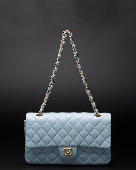 light blue chanel flap bag|Chanel shoulder bag blue.